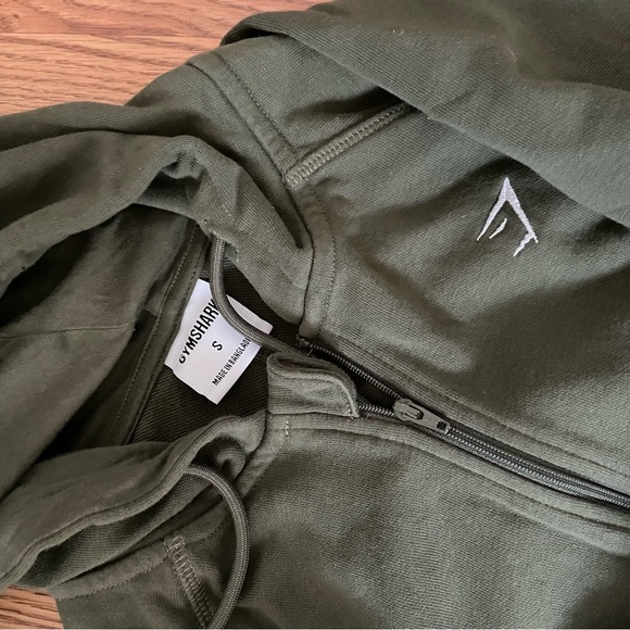 Gymshark green zip up hoodie - Picture 2 of 2